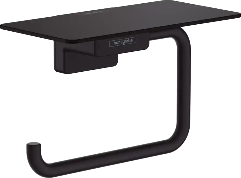 Végkiárusítás Hansgrohe AddStoris wc papír tartó polccal, matt fekete 41772670Hansgrohe