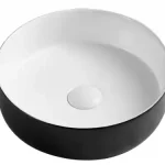 Akciós ár Wellis Rose B&W Matt 35,5 cm pultra építhető mosdó fekete/matt fehér WF00087Wellis