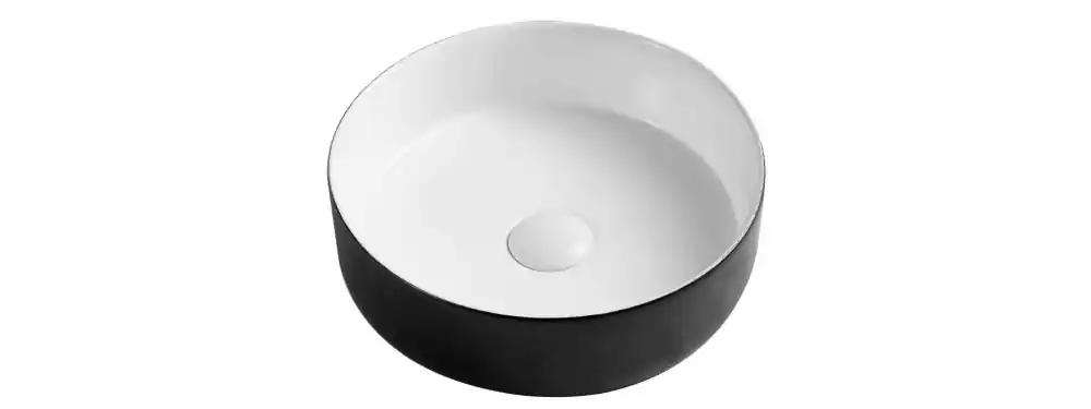 Akciós ár Wellis Rose B&W Matt 35,5 cm pultra építhető mosdó fekete/matt fehér WF00087Wellis