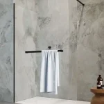 Kiárusítás Radaway Modo New Black II Walk-in zuhanyfal törölközőtartóval, 150 cm 389154-54-01WRadaway