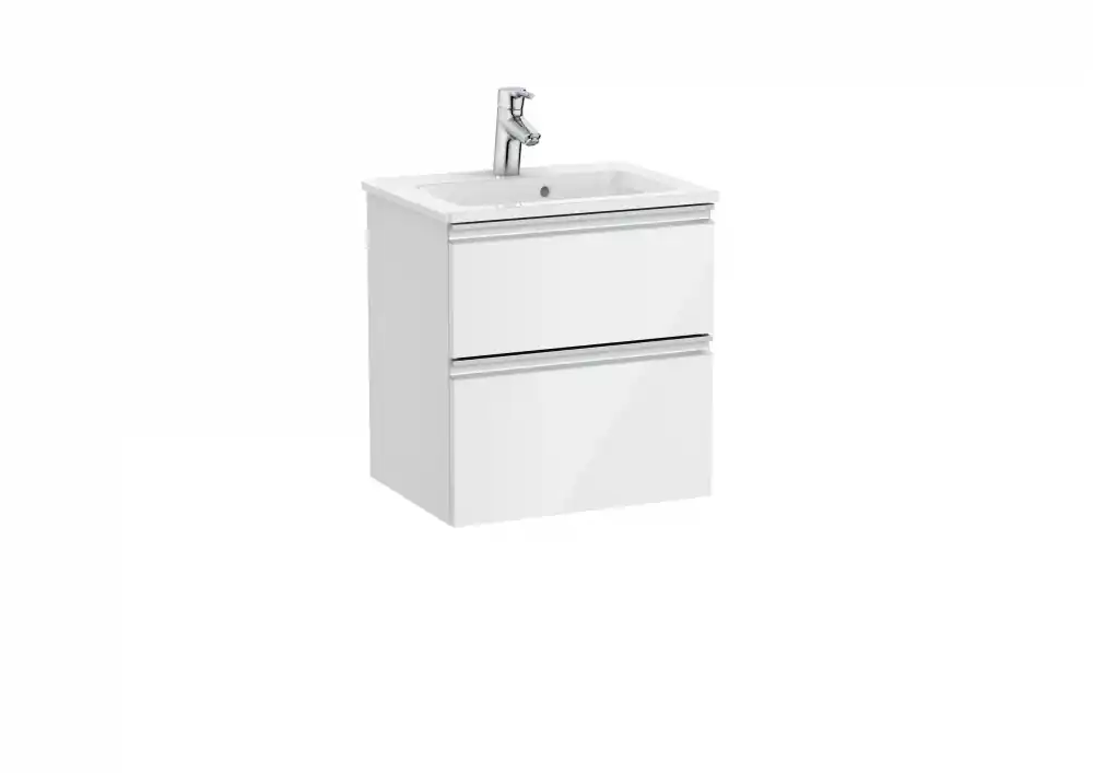 Roca The Gap Compact 50 cm fürdőszoba bútor mosdóval, fényes fehér A851494806Roca Outlet