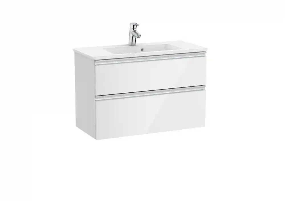 Roca The Gap Compact 80 cm fürdőszoba bútor mosdóval, fényes fehér A851497806Roca Szezonális akció