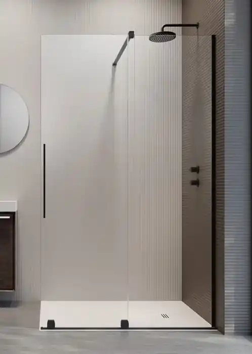 Szuper akció Radaway Furo Black Walk-in 100 jobb fekete zuhanyfal 10106538-54-01R, 10110494-01-01Radaway