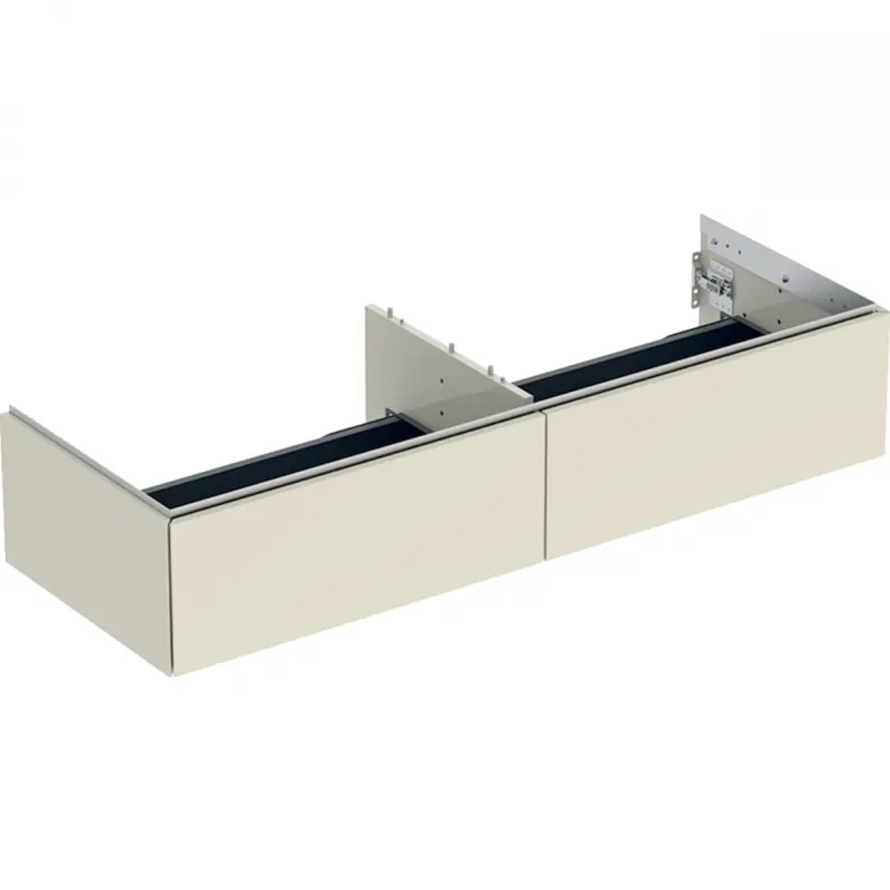 Geberit ONE alsó szekrény mosdóhoz, két fiókkal, 135x26.6x47cm, homokszürke/magasfényű bevonat 505.076.00.4Geberit Kiárusítás
