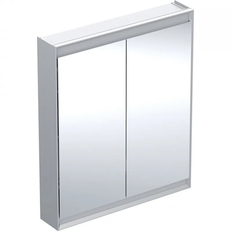 Geberit ONE tükrös szekrény ComfortLight világítással, két ajtóval, falon kívüli szerelés, 90x75cm, eloxált alumínium 505.812.00.1Geberit Exkluzív ajánlat
