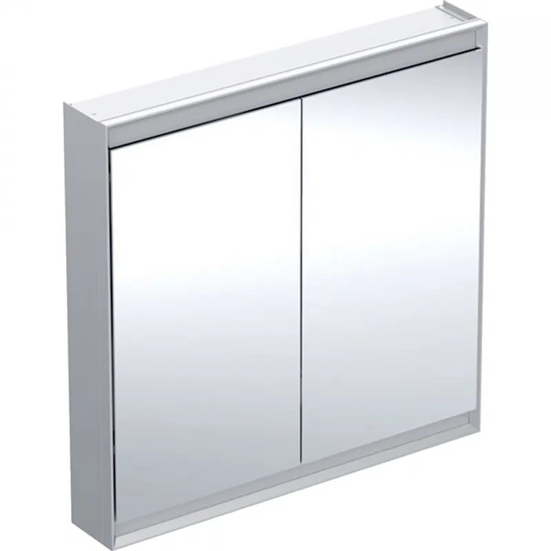 Szuper akció Geberit ONE tükrös szekrény ComfortLight világítással, 90x90cm, fehér/porszórt alumínium 505.813.00.2Geberit