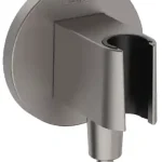 Hansgrohe FixFit S Fali tömlőcsatlakozás zuhanytartóval, kerek, szálcsiszolt fekete króm 26888340Hansgrohe Különleges ajánlat