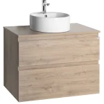 Újdonság Sapho AQUALINE ALTAIR mosdótartó szekrény pulttal és mosdóval, 78,1cm, emporio tölgy AI380-01Aqualine