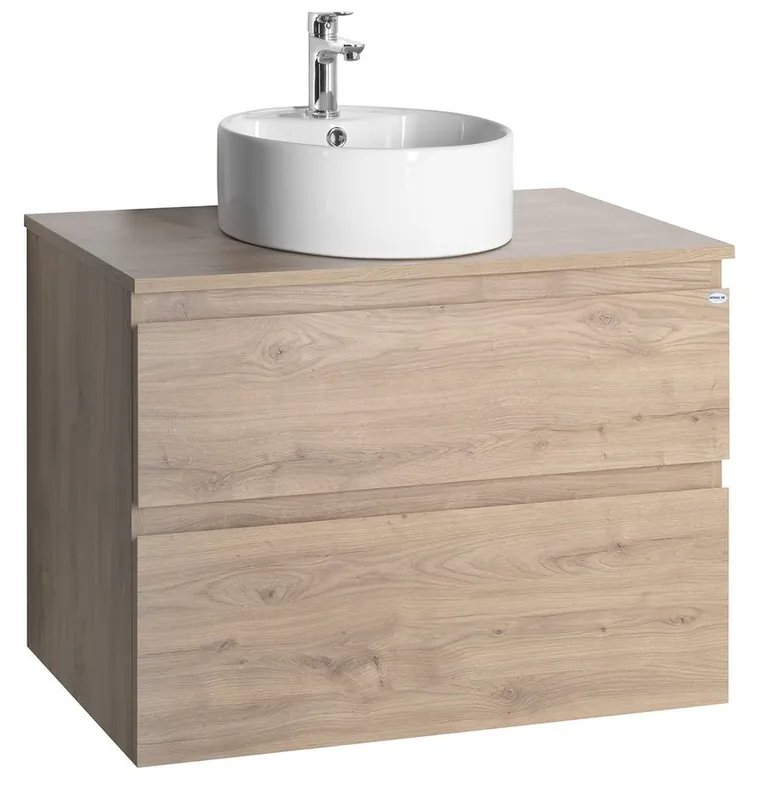Újdonság Sapho AQUALINE ALTAIR mosdótartó szekrény pulttal és mosdóval, 78,1cm, emporio tölgy AI380-01Aqualine