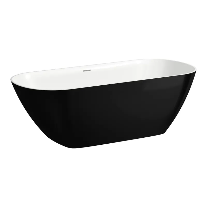 Laufen Lua 170x75 cm szabadon álló fürdőkád, Marbond kompozit anyagból fényes fekete/fényes fehér H2200820640001Laufen Árcsökkenés