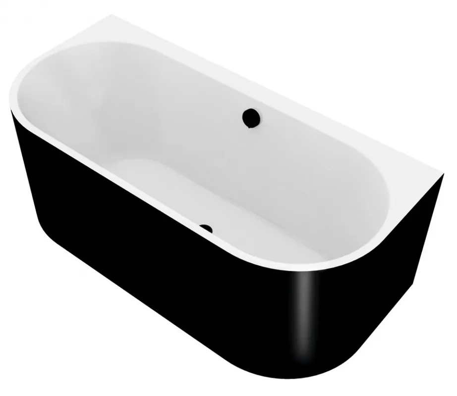 Nézd meg most Sapho POLYSAN ASTRA DL MONOLITH 160x75x60cm aszimmetrikus kád, fekete/fehér 33611MDLBPolysan