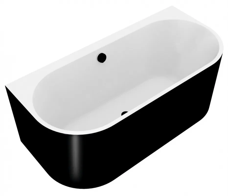 Sapho POLYSAN ASTRA DR MONOLITH 160x75x60cm aszimmetrikus kád, fekete/fehér 34611MDRBPolysan Alacsony ár