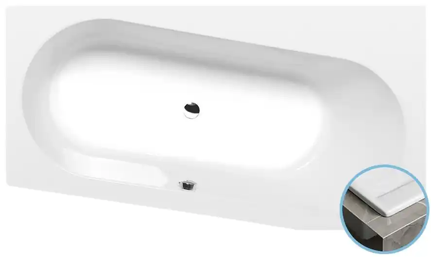 Sapho POLYSAN ASTRA WR SLIM 165x90 aszimmetrikus kád, fehér 31611SPolysan Biztonságos fizetés
