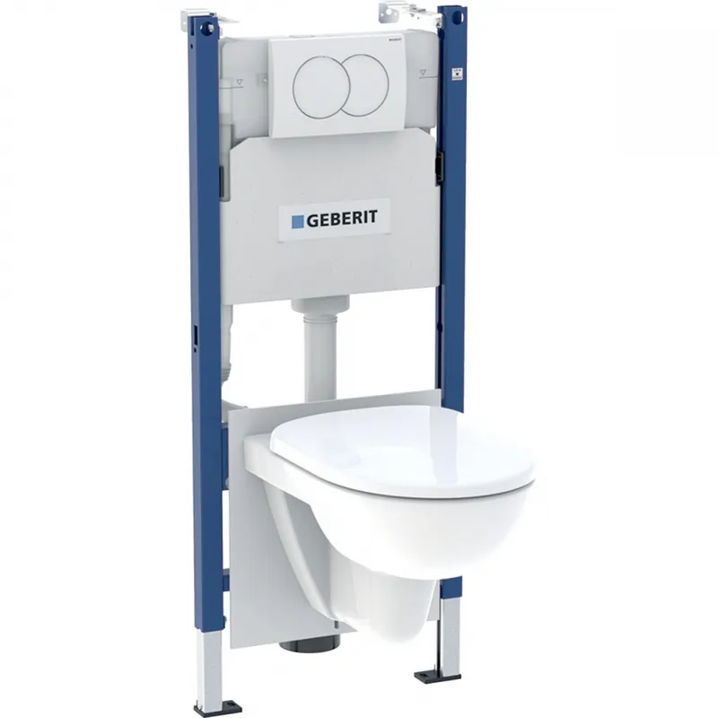 Geberit Duofix fali WC szerelőelem készlet, 112 cm, Delta öblítőtartállyal: Delta01 működtetőlap, Selnova fali WC ülőkével 118.400.11.2Geberit Gyors szállítás