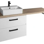 Sapho AQUALINE VEGA 144,5cm bútorszett, fehér/platina tölgy VG083-02Aqualine Alacsony ár
