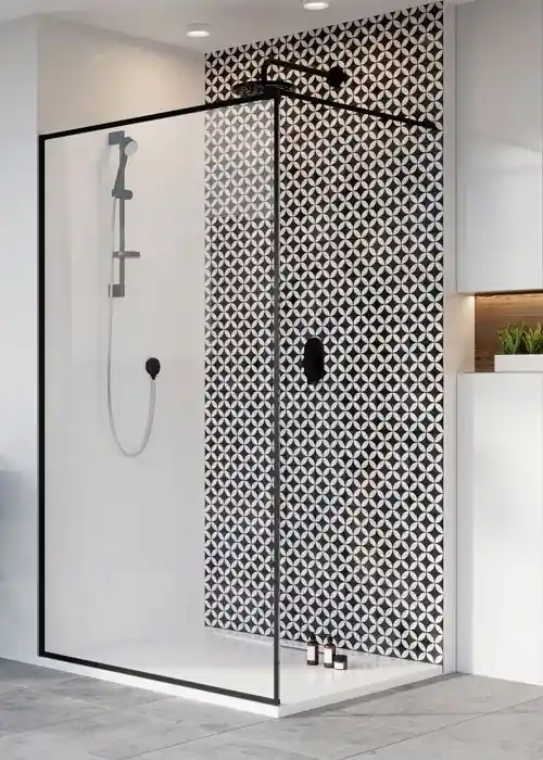 Outlet Radaway Modo New Black II Frame Walk-in fekete zuhanyfal 140 cm 389144-54-56Radaway