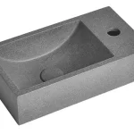 Ne maradj le Sapho SMALL CREST R 40x22cm jobbos beton mosdó, szürke gránit AR409Sapho