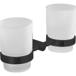 Árcsökkenés Sapho AQUALINE SAMBA dupla pohártartó, tejüveg/fekete SB205Aqualine