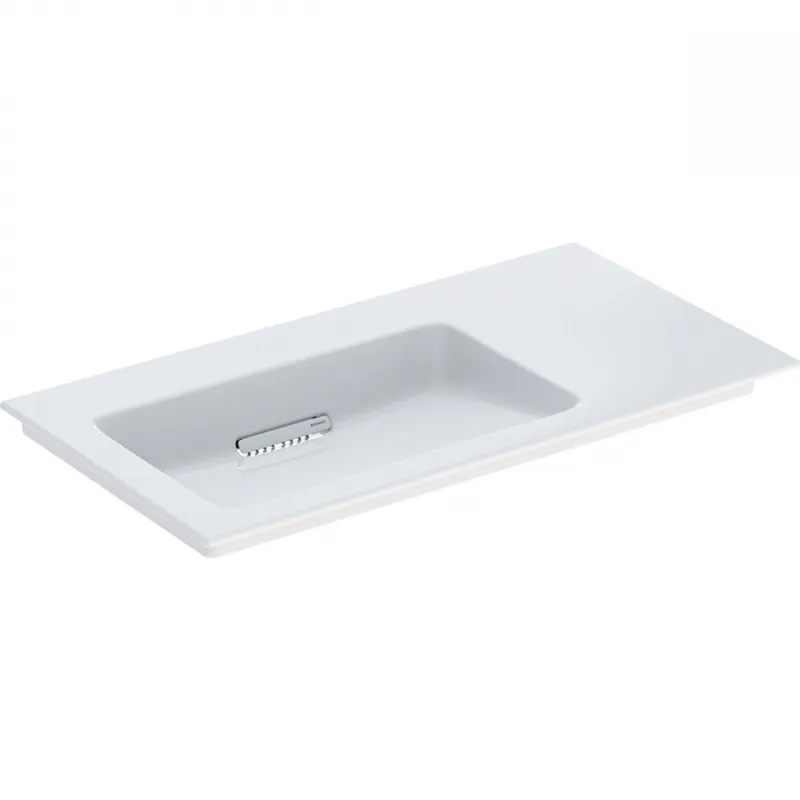 Exkluzív ajánlat Geberit ONE 90x48 cm KeraTect mosdó csaplyuk nélkül, jobb oldali pakolófelülettel, fehér 505.008.00.1Geberit