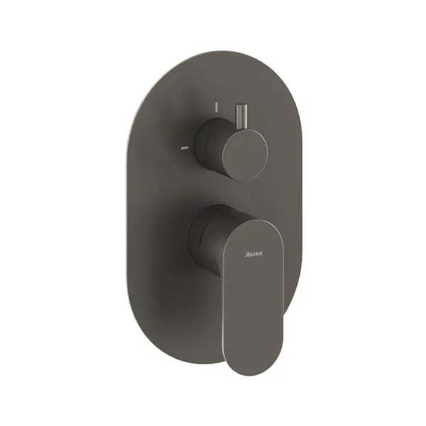 Különleges ajánlat Ravak Eleganta EL 065.20GB.O2.RB07E Falba süllyesztett csaptelep, kétutas, belső egység nélkül, Graphite Brushed X070338Ravak