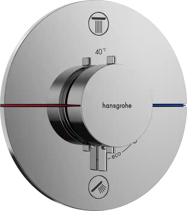 Hansgrohe ShowerSelect Comfort S Falsík alatti termosztát, 2 funkciós, beépített biztonsági kombinációval EN1717, króm 15556000Hansgrohe Biztonságos fizetés