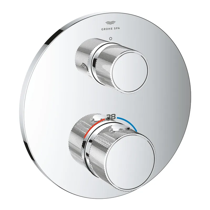 Grohe Atrio Private Collection termosztatikus zuhanycsaptelep 2 kimenethez, beépített elzáró/váltó szeleppel, gombbal, króm 24396000Grohe Kiárusítás