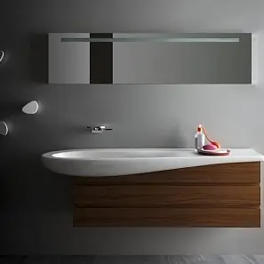 Akciós ár Laufen ILBAGNOALESSI ONE 160x50 mosdó csaplyuk nélkül matt fehér H8149717571091Laufen