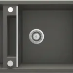 Kedvezményes ár Deante MAGNETIC mágneses gránit mosogató, 2-medencés csepegtetővel, antracit metál ZRM_T213Deante