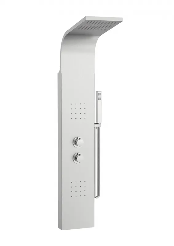 Végkiárusítás Roca Essential termosztátos hidromasszázs zuhanypanel, matt rozsdamentes acél A5A9A8BC00Roca