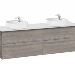 Bestseller Roca Beyond 160 cm fürdőszoba bútor ráültethető mosdóval, texturált tölgy A851407402Roca