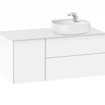 Korlátozott ajánlat Roca Beyond 120 cm jobbos fürdőszoba bútor ráültethető mosdóval, fényes fehér A851401806Roca