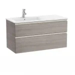 Újdonság Roca The Gap 100 cm fürdőszoba bútor balos mosdóval, texturált tölgy A851481402Roca