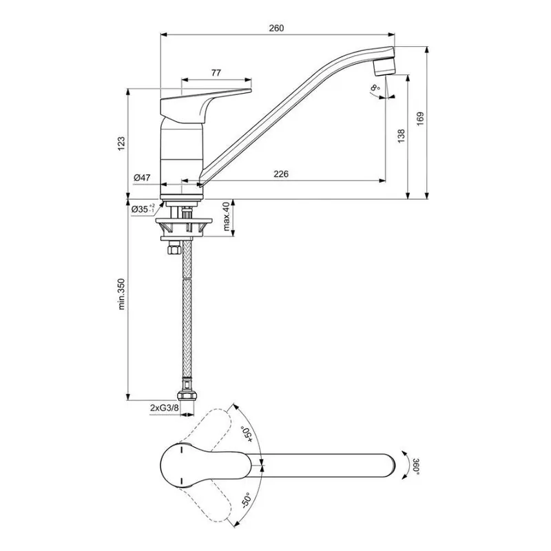 Ideal Standard Cerabase mosogató csaptelep, króm BD431AAIdeal Standard Szuper akció