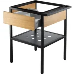 Rendeld meg most Deante Temisto fiókos fürdőszobai mosdóállvány 56,5x50 cm törölközőtartóval, matt fekete CSD X50ADeante