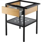 Exkluzív ajánlat Deante Temisto fiókos fürdőszobai mosdóállvány 66,5x50 cm törölközőtartóval, matt fekete CSD_X60ADeante