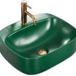 Legkelendőbb Rea Luiza 50x42,5 cm pultra ültethető mosdó, matt zöld REA-U4560Rea