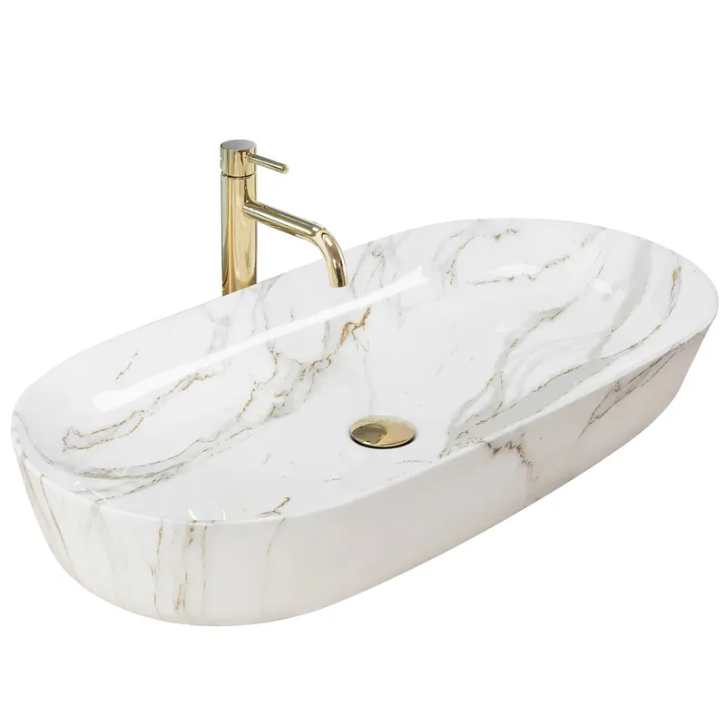 Rea Cleo 81x41 cm pultra ültethető mosdó, kőhatású REA-U8404Rea Exkluzív ajánlat