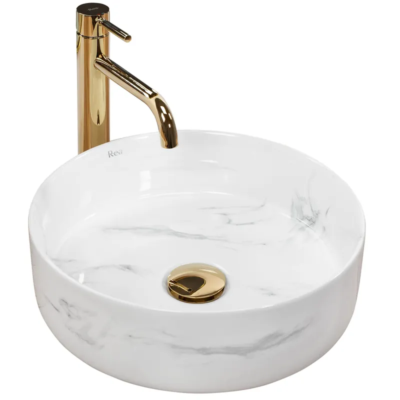 Rea Sami Marble 35,5 cm pultra ültethető mosdó, fehér REA-U6606Rea Népszerű