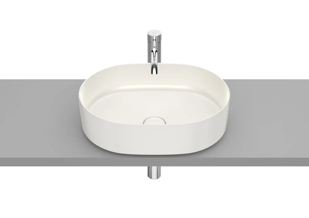 Roca Inspira ROUND 50x37 cm pultra ültethető FINECERAMIC mosdó beige A327520650Roca Árcsökkenés