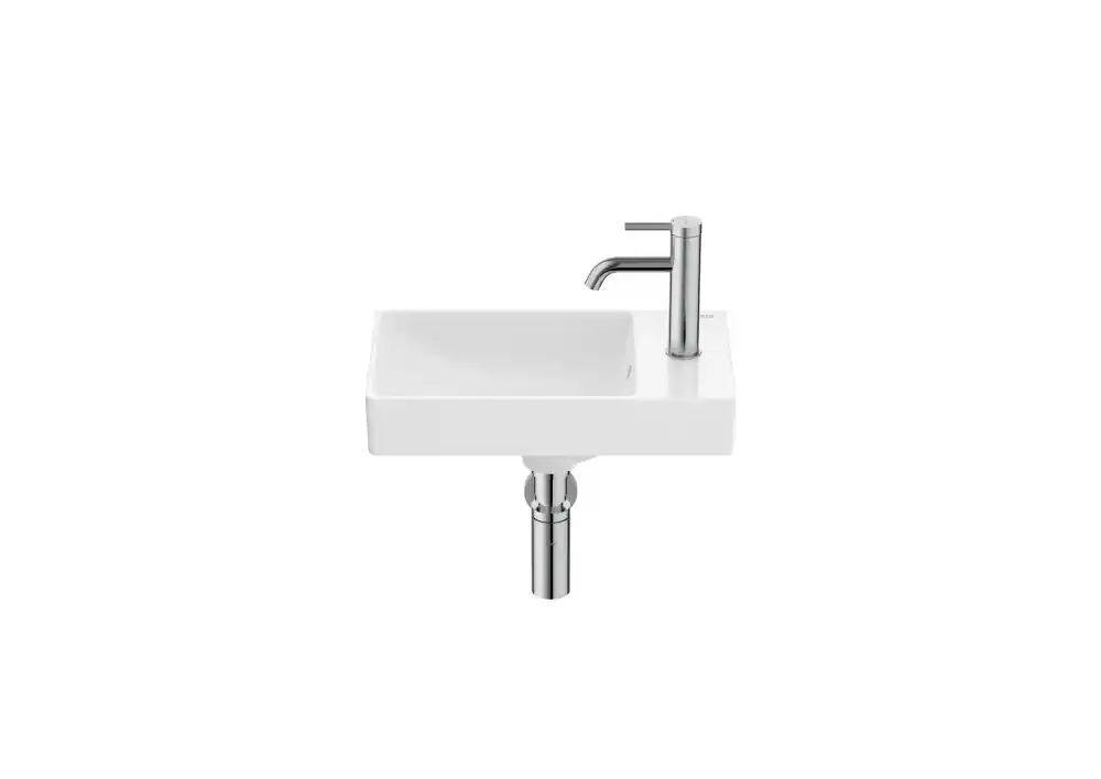 Roca Ona Fineceramic Compact kézmosó 45x26 cm, jobb csaplyukas, fehér Supraglaze A327681S00Roca Újdonság