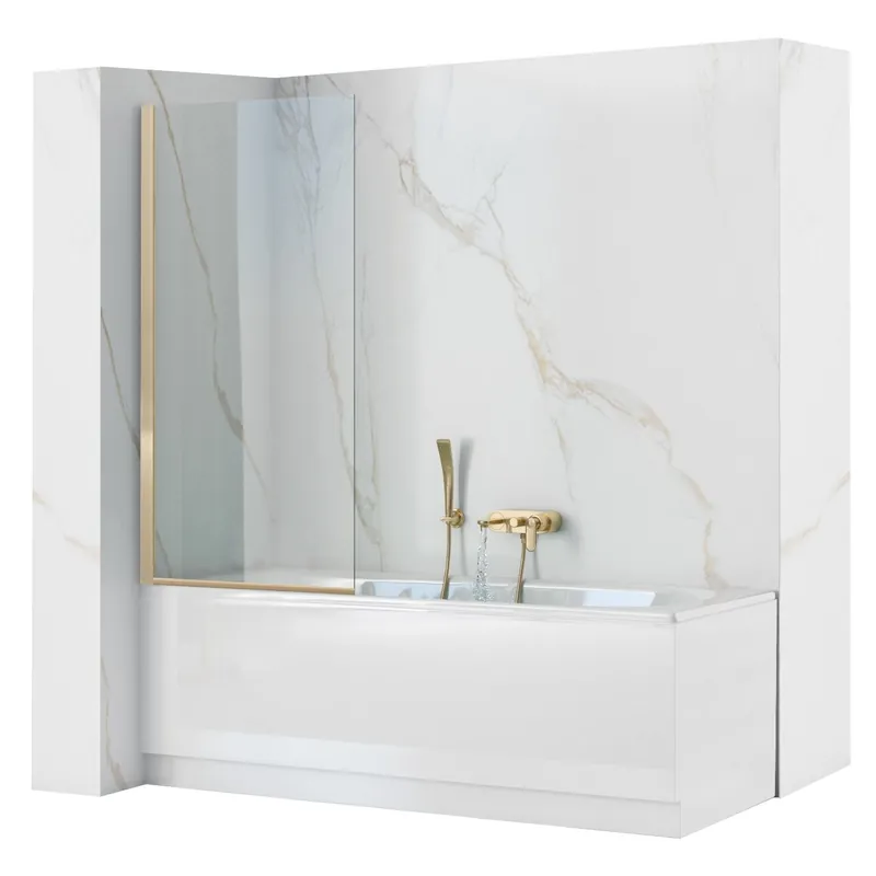 Biztonságos fizetés Rea Elegant Fix 80x140 cm kádparaván, arany REA-W5601Rea