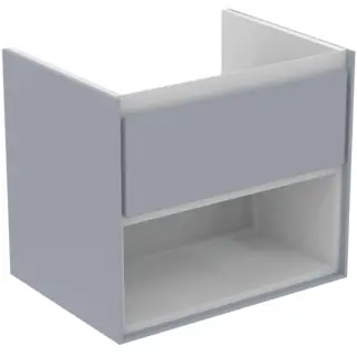 Azonnal elérhető Ideal Standard Connect Air 60 cm fali mosdótartó szekrény nyitott polccal, világosszürke E0826EQIdeal Standard