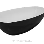 Ne maradj le M-Acryl Vanilla 168x86 cm szabadon álló műmárvány kád, fényes fekete 12605M-Acryl