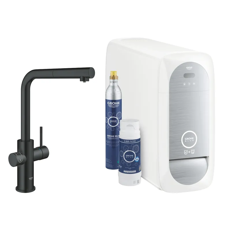 GROHE Blue Home L-kifolyós kezdőkészlet kihúzható gyöngyöztetővel, bársony fekete 31539KS0Grohe Akciós ár
