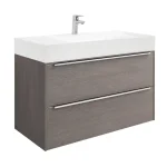 Kihagyhatatlan ajánlat Roca Inspira Unik 100x50 cm mosdószekrény 2 fiókkal mosdóval, texturált városi tölgy A851077402Roca