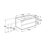 Roca Tenue 100 cm-es fürdőszobabútor szett matt fehér mosdóval, pearl A851935530Roca Kedvezmény