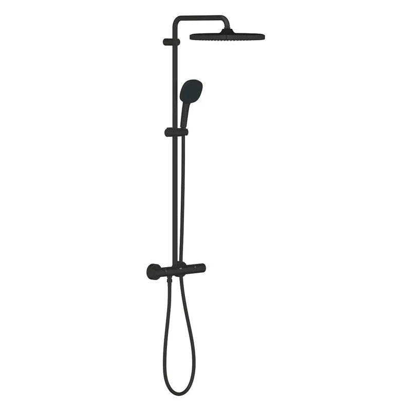 Kiárusítás Grohe Tempesta System 250 Cube termosztátos zuhanyrendszer, matt fekete 266892431Grohe
