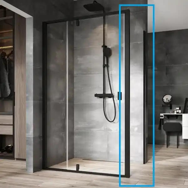 Expressz szállítás Ravak Nexty NPSS 90 cm transparent fix oldalfal, fekete 90O70300Z1Ravak