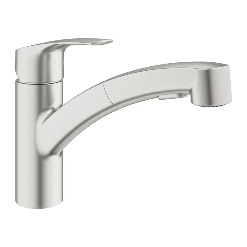 Rendeld meg most Grohe Eurosmart egykaros mosogatócsaptelep kihúzható kétfunkciós zuhanyfejjel, supersteel 30305DC1Grohe