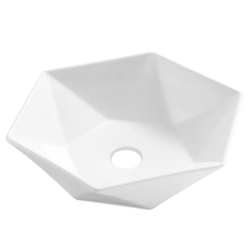 Szuper ajánlat Invena Naksos hatszögletű pultra ültethető mosdó 53,5x46,5 cm, fehér CE-55-001-CInvena